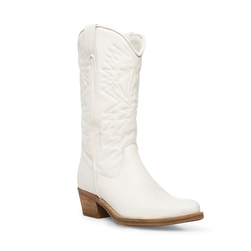 Botas Altas Steve Madden Hayward Cuero Mujer Blancas | ES AQ0983